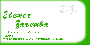 elemer zaremba business card